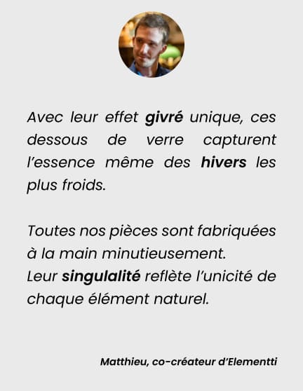 sous-verres chene résine effet glace